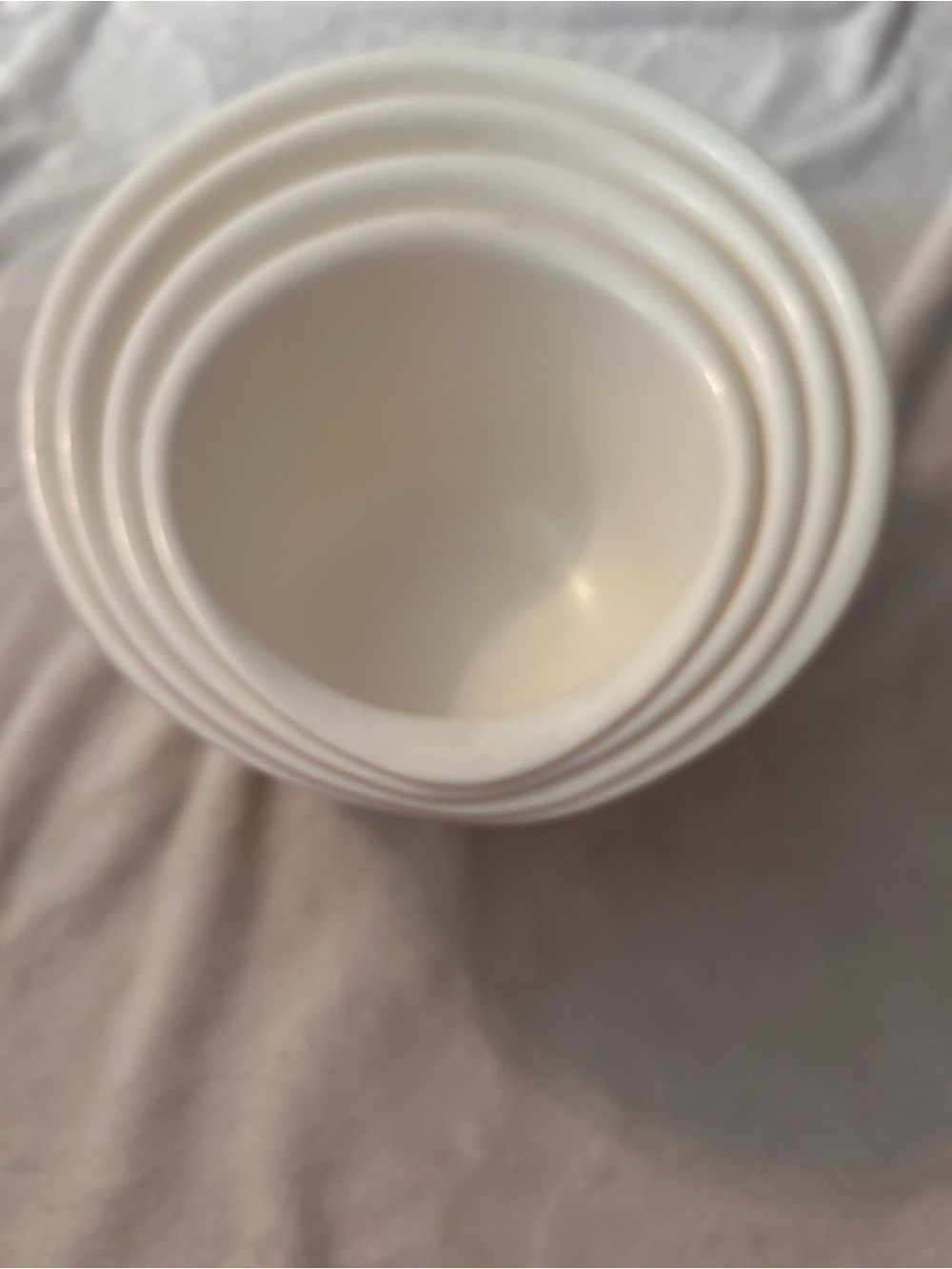 Set of Nested White Mixing Bowls